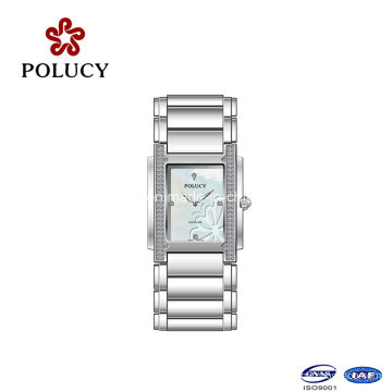 El reloj de marca de acero inoxidable más popular Lady Square Watches